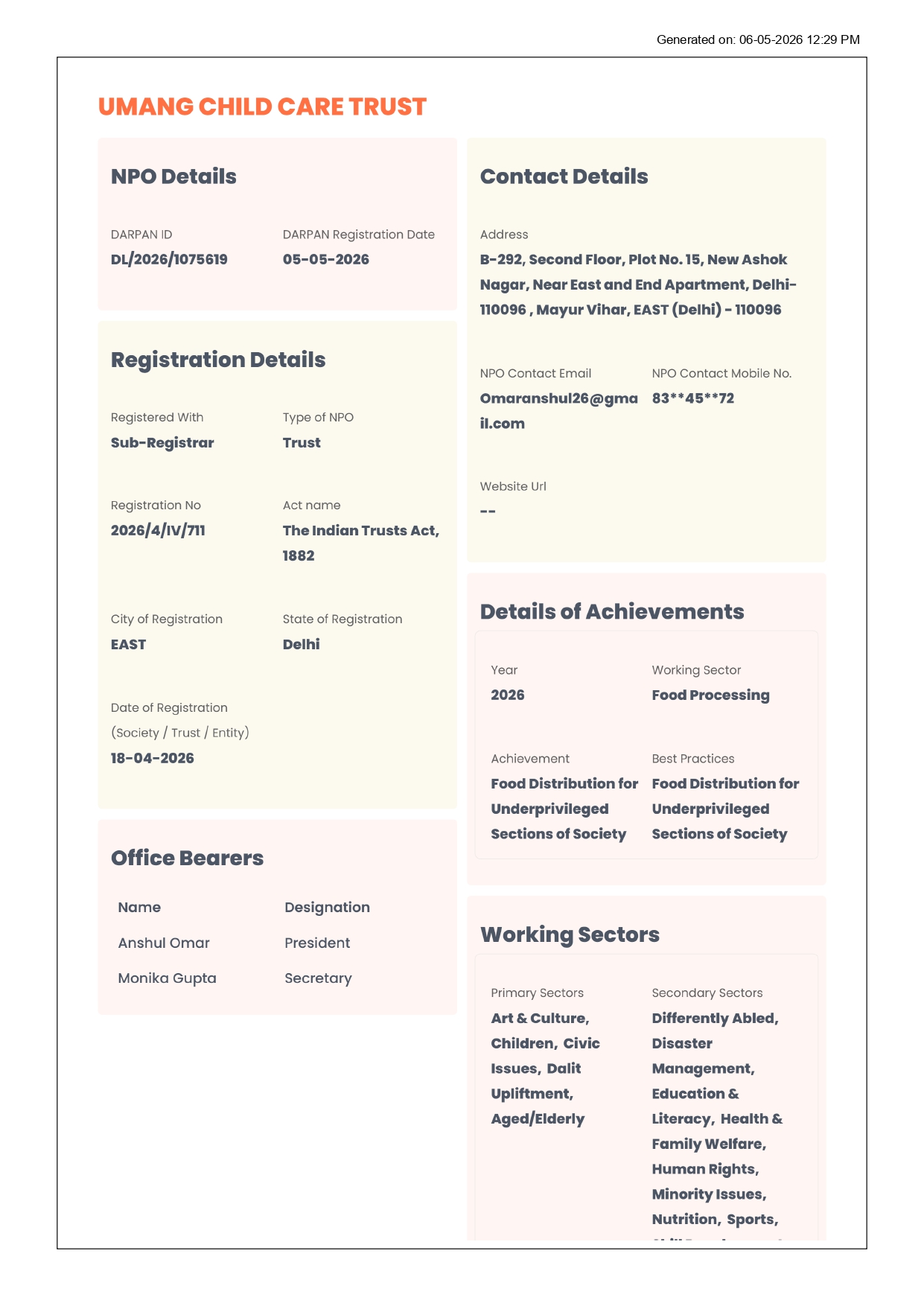 Umang Child Care Trust